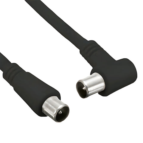 Câble coaxial TV 3m Mâle-Mâle avec adaptateur – Noir