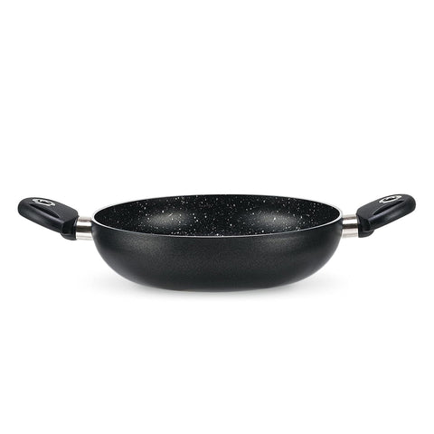 Tegame 28cm Antiaderente Effetto Pietra con Minerali e Fondo Inox