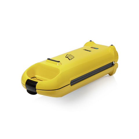 Gaufrier électrique antiadhésif avec pieds antidérapants 700 W jaune
