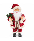saint joy babbo natale 60 cm decorativo con ramo di pino e decori natalizi statua natalizia dettagliata in 4 varianti rosso eschimese bianco grigio ean 8056819080575