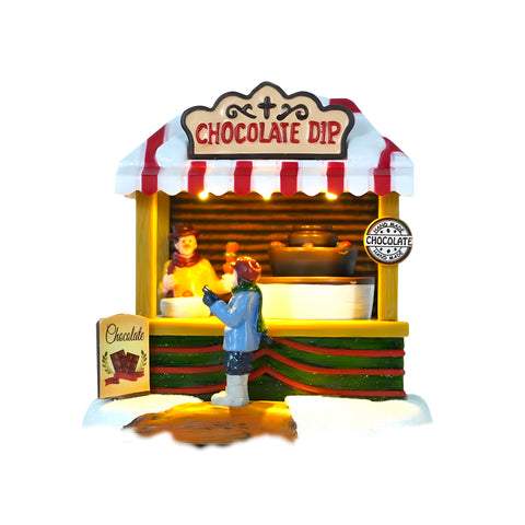 Boutique de Noël du chocolat animée avec lumières LED