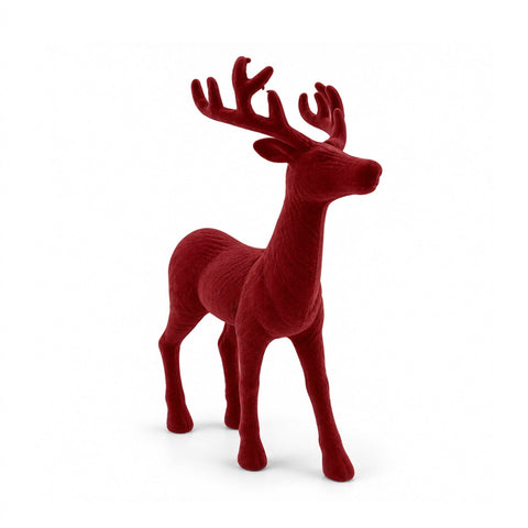 saint joy cervo decorativo 33x44h cm effetto velluto statuina renna design moderno per casa ufficio e vetrine decorazione natalizia 6 varianti colore ean 8056819080209