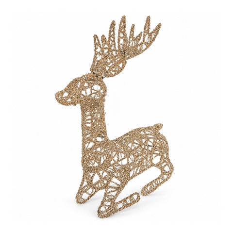 saint joy cervo luminoso led glitter oro decorazione natalizia in ferro e polietilene luce calda alimentata usb 3 misure 65 85 e 110 cm ean 8056819079968