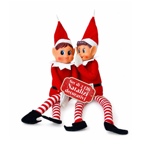 Elfes de Noël Set de 2 pièces flexibles H40 cm, 2 modèles