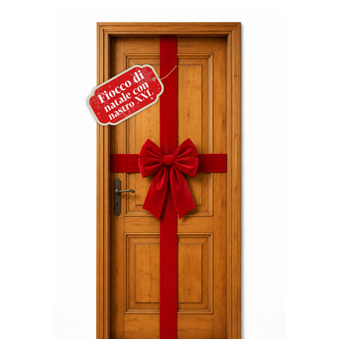 Nœud de Noël XXL effet velours avec ruban décoratif 430x200 cm