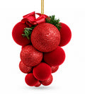 saint joy grappolo palline natale da appendere con 17 palline da 4 a 7 cm fiocco e gancio in filo in rosso oro o argento ean 8056819082258
