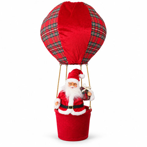 Montgolfière de Noël avec Père Noël ou lutin, LED 92 cm