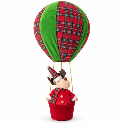 Montgolfière de Noël lumineuse avec renne ou petit chien, 92 cm