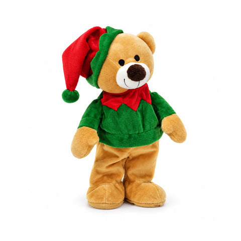 Peluche de Noël ours dansant en musique H33 cm
