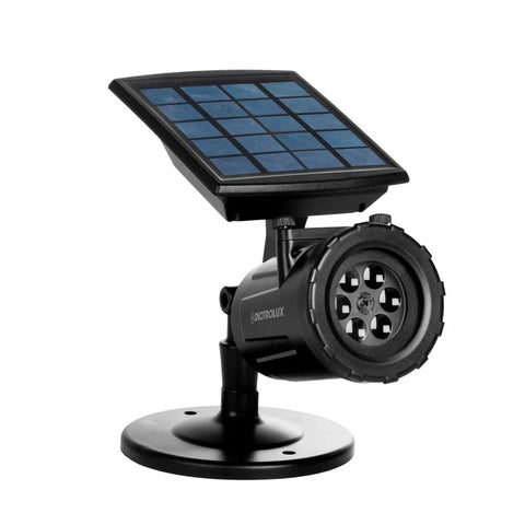 Projecteur LED solaire avec 2 diapositives de Noël interchangeables, effets lumineux, système de rotation, hydrofuge, avec piquet de fixation