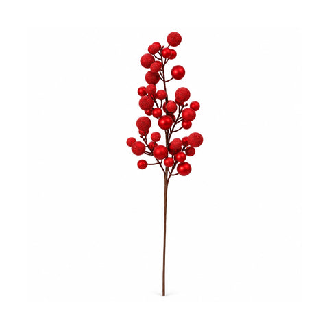 Branche artificielle avec baies rouges de 65cm ou dorées de 60 cm, décoration de Noël