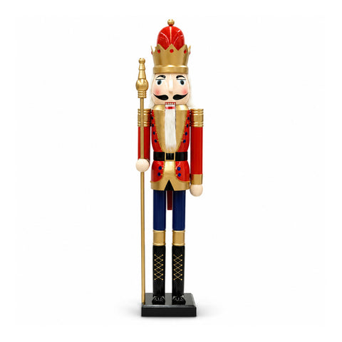 Casse-Noisette géant de Noël 180 cm avec couronne et sceptre