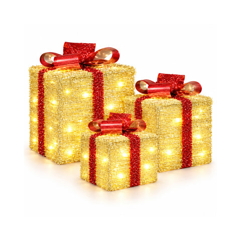 Set de 3 cadeaux lumineux à piles, 51 LED blanc chaud