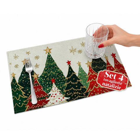 Sets de table de Noël, lot de 4 pièces 30x45 cm, 2 motifs