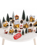 saint joy villaggio natalizio 30 pezzi in resina con casette luminose e neve ean 8050043127969