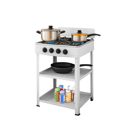 Cuisinière à Gaz d'Extérieur avec Support et 2 Étagères en Acier – Puissante et Pratique