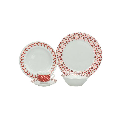 Service de 18 assiettes en porcelaine Olimpia Gilda