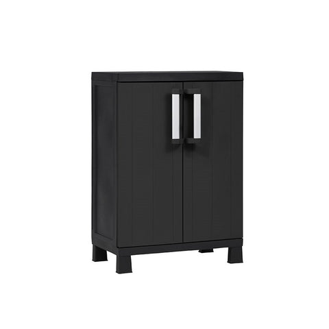 Armoire basse à 2 portes et 2 étagères réglables 65x37x93cm