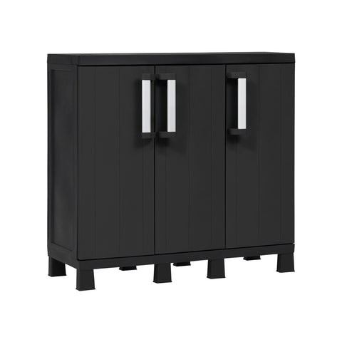 Armoire Basse à 3 Portes et 2 Étagères Réglables 97x37x93cm
