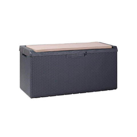 Coffre de rangement avec siège et coussin d'extérieur 340l