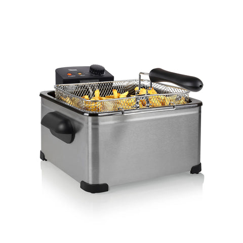 Friteuse double en acier inoxydable avec 3 paniers 5L 2000W