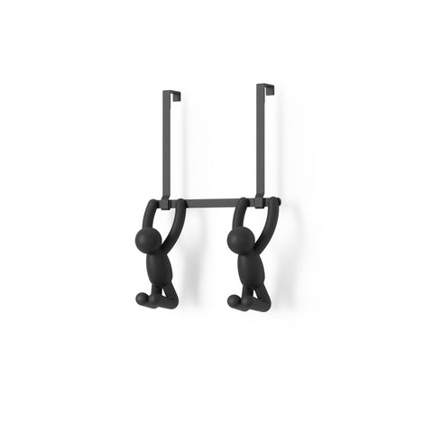 Patère double de porte Buddy noire