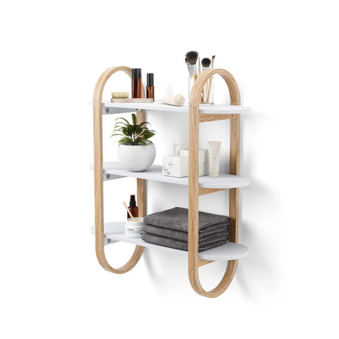 Étagère Murale 3 Niveaux En Bois Blanc