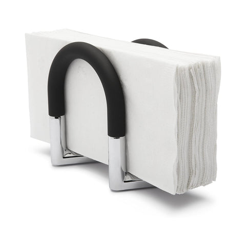 Porte-serviettes de cuisine en métal noir/argent
