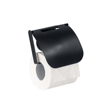 Porta Carta Igienica Con Coperchio Nero