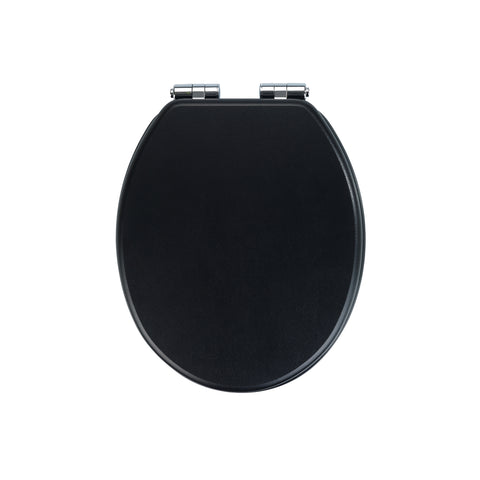 Abattant de toilettes à fermeture douce en cuir noir