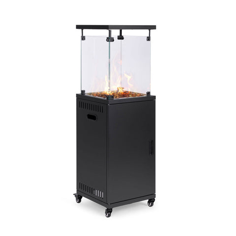 Caminetto a Gas da Esterno con Roccia Lavica e Ruote – 12kW