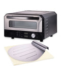 Forno pizza 400 gradi con pietra refrattaria e pala in acciaio 33x26cm, potenza 1700W per cottura professionale