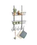 immagine-1-zeller-pensile-da-porta-multiuso-5-ganci-e-2-cestini-in-metallo-ean-4003368187730