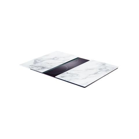 Lot de 2 plaques cache-feux pour plaques de cuisson en marbre blanc