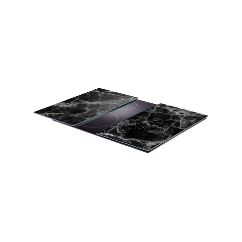 Lot de 2 plaques couvre-feux pour plaques de cuisson en marbre noir