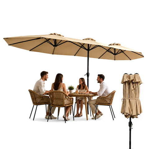 zendea ombrellone da giardino ovale xxl 400x200 in acciaio al carbonio e telone in poliestere altezza 275m base non inclusa ean 8050030810942