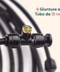Kit Irrigazione a Nebulizzazione 15 m per Piante, Gazebo e Giardino