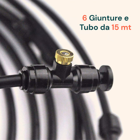 Kit Irrigazione a Nebulizzazione 15 m per Piante, Gazebo e Giardino