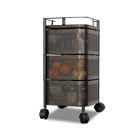 avilia home carrello multiuso richiudibile quadrato salvaspazio con ruote organizer con cestelli 345 ripiani nero o bianco ean 8052879012259