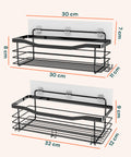 avilia home set 2 mensole adesive da parete in acciaio nero per bagno e cucina ean 8052879010668