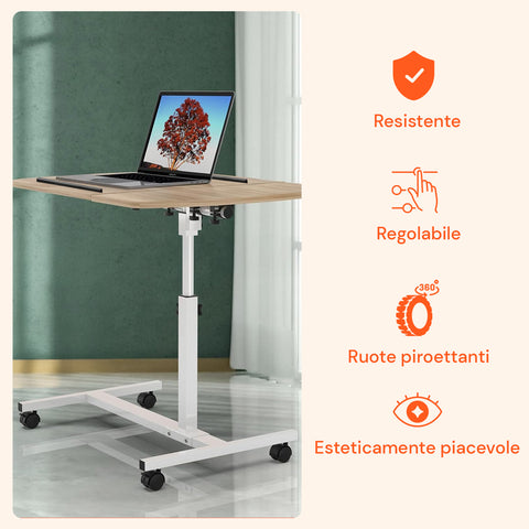 avilia scrivania regolabile con ruote e ripiano inclinabile salvaspazio multiuso ean 8056819050271