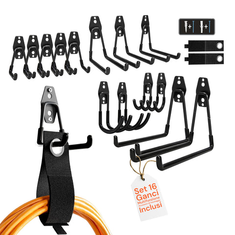 daimann kit 16 ganci da muro per officina o garage diverse misure e usi ean 8056590070307
