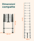 daimann scala telescopica professionale 13 gradini in acciaio uso domestico e lavoro ean 8056590070628