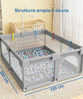 keiki box pieghevole per bambini con 100 palline e 4 anelli area gioco sicura ean 8056590110027