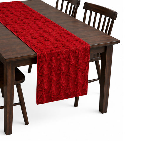 saint joy runner natalizio 33x180 cm con alberi in rilievo rosso o verde ean 8050043128317