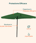 zendea ombrellone da giardino 3x3 regolabile con snodo inclinabile e carrucola ean 8015361595395