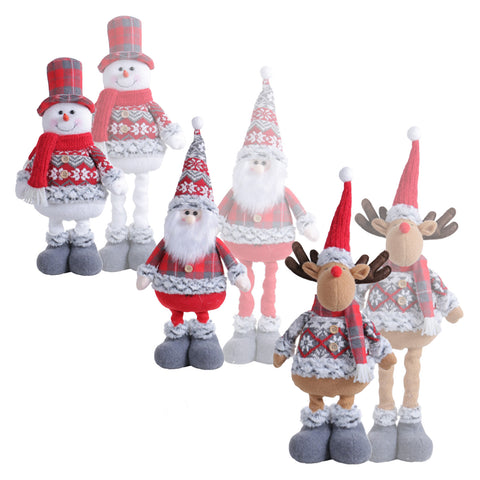saint joy pupazzi natalizi set 3 con gambe regolabili tema scozzese o inglese ean 8050043128409