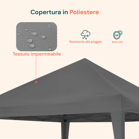 zendea gazebo 3x3mt per esterni con copertura impermeabile e telaio in acciaio ean 8015361713188