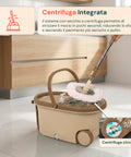 avilia home kit mocio rotante 360 con secchio 14l 46x27x22cm e centrifuga in acciaio include 2 testine in microfibra dosatore sapone e asta telescopica set lavapavimenti universale con ruote e scarico ean 8052879013140