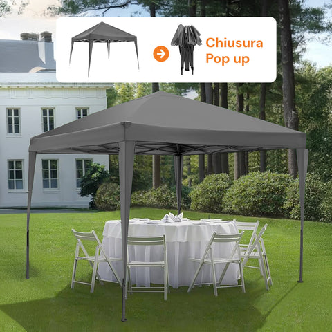 zendea gazebo 3x3mt per esterni con copertura impermeabile e telaio in acciaio ean 8015361713188